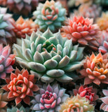 Sempervivum Hybridum  (Hen & Chicks Cactus Mixed) Succulent Seeds - 1,000 Seeds Per Pack