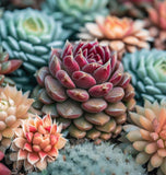 Sempervivum Hybridum  (Hen & Chicks Cactus Mixed) Succulent Seeds - 1,000 Seeds Per Pack