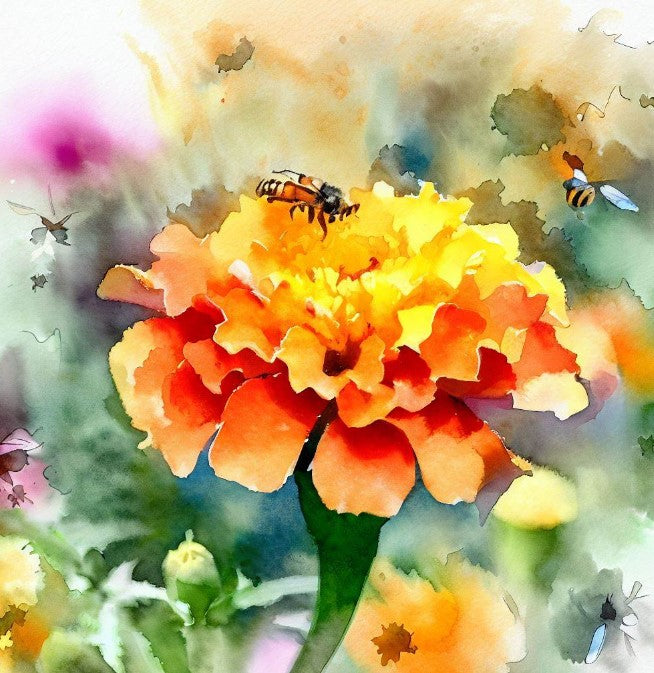 TAGETES patula 'Dainty Marietta' (French Marigold, Single - Dainty Marietta)